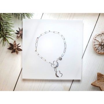 現貨** [意大利製造] 925 純銀心型扣手鍵 (銀色)