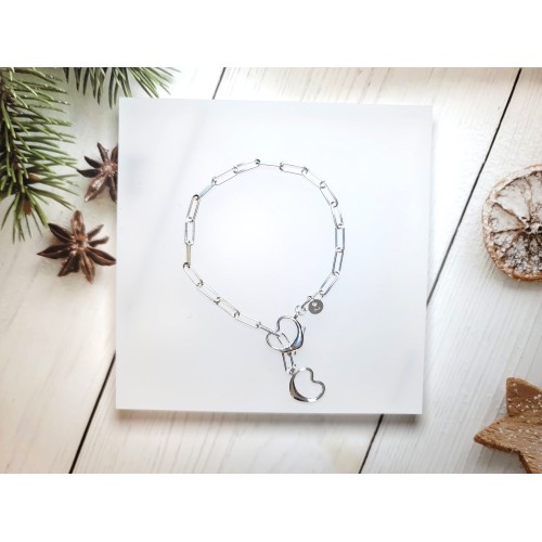 現貨** [意大利製造] 925 純銀心型扣手鍵 (銀色)