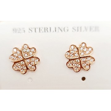 現貨** [意大利製造] 925 純銀四葉草耳環