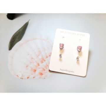 現貨**  [意大利製造] 925 純銀心型耳環 (2對)